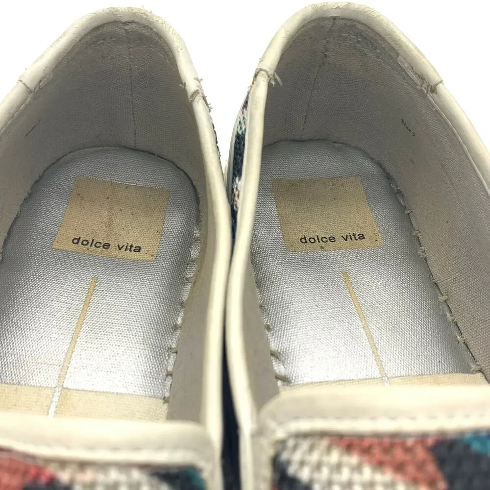 Dolce Vita Striped Woven Espadrille Flats Women's Sz 7 Multicolor Slip On Canvas